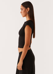 Shes A Lady Top - Black