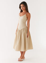 Azalea Midi Dress - Beige