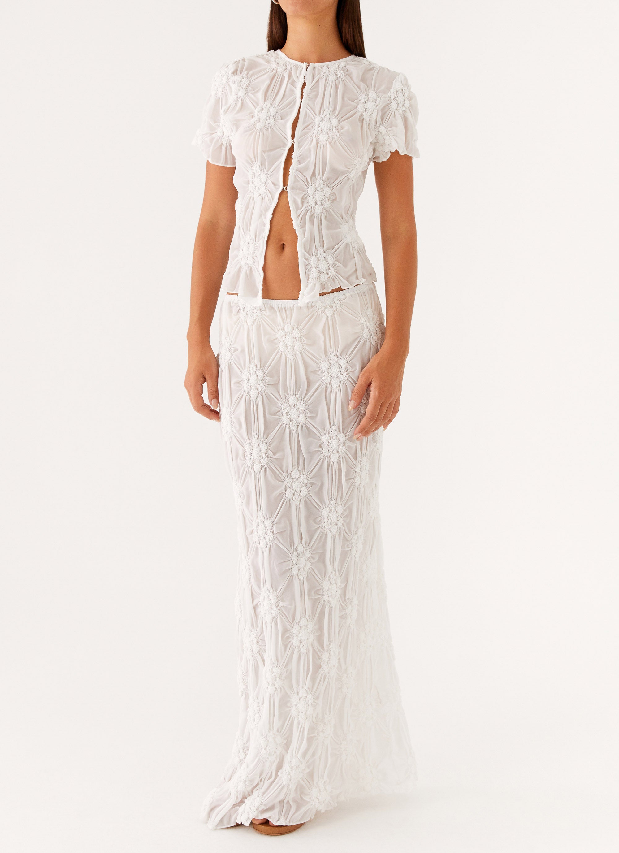 Effortlessly Low Rise Maxi Skirt - Ivory