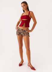 Pia Cut Out Top - Red