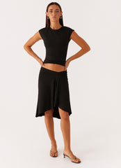 Shes A Lady Midi Skirt - Black